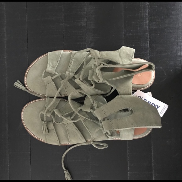 Sage Green Gladiator Sandals - Picture 2 of 4